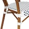 Flash Furniture Lourdes Thonet French Bistro Stacking Chair w/Arms, White/Navy PE Rattan/Bamboo Alum Frame, 4PK 4-SDA-AD642002A-WHNVY-NAT-GG - alternate 3